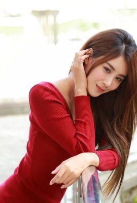 (Foto gadis Taiwan) Model kecantikan berkaki panjang model meja foto jalanan segar-Miso Xia Qing (80P)