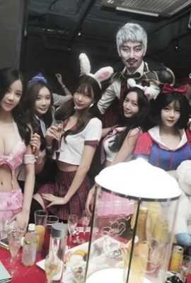 Kelab malam Korea popular Club OCTAGON Pesta kostum Halloween: Terdapat begitu ramai gadis cantik…(curiga?) Mengapa mereka semua kelihatan sama!  (9P)