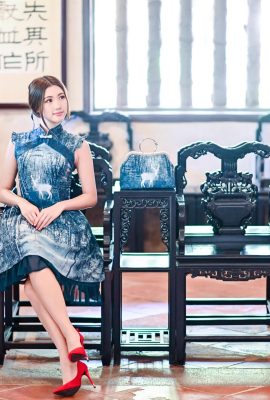 (Siri Tambahan Kaki Cantik) Model kecantikan berkaki panjang Foto perjalanan kaki cantik bertumit tinggi Ellen (109P)